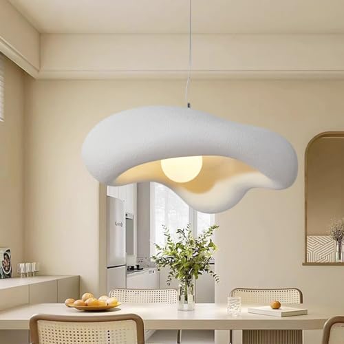 Pendelleuchte Wabi-Sabi Nordisch Stil Hängeleuchte Polystyrol Pendellampe E27 Esstischlampe Höhenverstellbar Kreative Blumen Hängelampe Für Schlafzimmer Wohnzimmer Esszimmer Küche Deckenleuchte(Weiß,5 von MyLjp