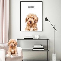 Individuelle Tierportraits Mit Haustierfoto Personalisierte Digitale Hundeportraits Katzenportraits Individuelles Haustier Kunst Zeichnung Poster von MyLolaBear