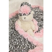 Baby Mädchen Decke Schwarz Damast Empfang von MyLolliflopsLLC