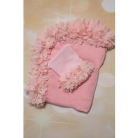 Baby-Mädchen-Rosa-Decke-Rosa-Empfangsdecke Mit Flauschigem Rosa Chiffonorm von MyLolliflopsLLC