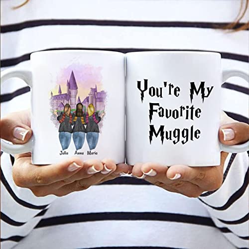 3 Freundinnen Harry Potter Memory Tasse | Perfektes und Personalisiertes Geschenk für Sie und Ihre Freundinnen | Weiße Keramiktasse von MyMagicMemory