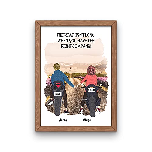 Biker Paar Reisen Memory Poster | Personalisiertes Geschenk für Fahrer (DIN A2) von MyMagicMemory