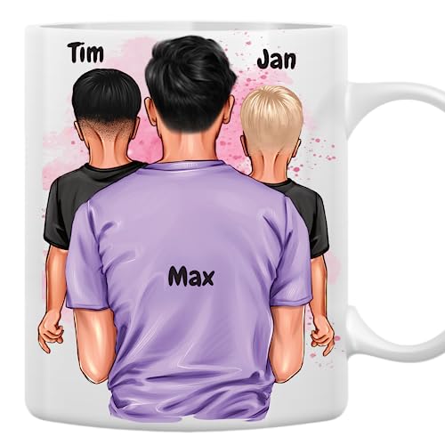 Exklusive personalisierte Papa Sohn Tasse – Einzigartiges Geburtstagsgeschenk für Vater von Mama Sohn und Tochter, auch perfekte Überraschungsgeschenke von MyMagicMemory