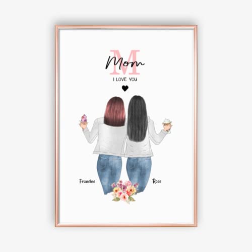 MyMagicMemory-Geschenke für Mutter | Mama personalisiertes Poster - Muttertagsgeschenk für Mama - Geburtstagsgeschenke für Mama mit Namen und individuell gestalteter Bildkarte (DIN A4) von MyMagicMemory