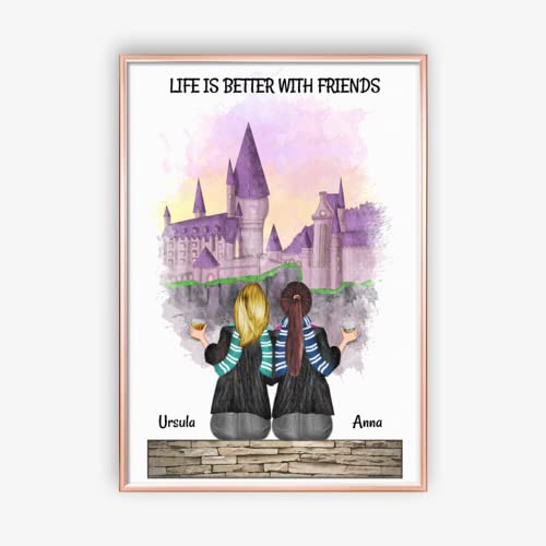 MyMagicMemory Harry Potter Freundinnen Personalisiertes Poster | Geschenk für PotterHeads | Passen Sie Ihr eigenes Poster an (DIN A4) von MyMagicMemory