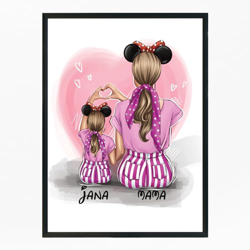 MyMagicMemory Einzigartige Mutter-Tochter-Poster: Personalisiertes Geschenk für Mama zum Geburtstag – Persönliches Design von Tochter und Mutter – Poster voller Liebe (A4 Poster) von MyMagicMemory