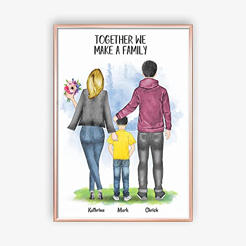 MyMagicMemory Familienerinnerungsposter | Perfektes und personalisiertes Geschenk für Ihre Lieben | Mama, Sohn & Papa | Erstelle dein eigenes Poster (DIN A4) von MyMagicMemory