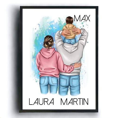 MyMagicMemory Geschenk-Poster für Papa & Mama, personalisiert mit persönlichem Design: Perfekte Geburtstagsgeschenke Tochter, Vater, Mutter & Baby Familien Poster, Clipart, Paar (A4 Poster) von MyMagicMemory