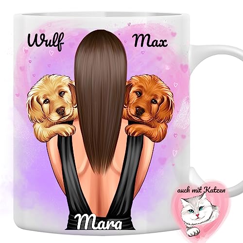 Persönliches Geschenk für Tierliebhaber: Lustige, personalisierte Mama-Tasse für Hunde- und Katzen-Mamas! Einzigartige Geschenke mit Hund- und Katzenmotiven von MyMagicMemory