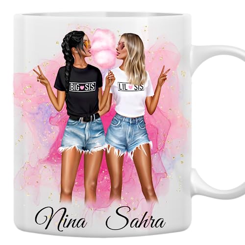 Personalisierte Beste Freundin oder Schwestern Tasse - Geschenk für Freundinnen, Kollegin, Schwester - Geburtstags- & Abschiedsgeschenke mit Spruch, Für besondere Momente von MyMagicMemory