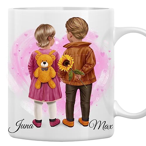 Personalisierte Geschwister-Tasse: Perfektes Geschenk für Bruder und Schwester! Erinnerungen an Kindheit und Kindergarten auf Tassen mit individuellem Design. von MyMagicMemory