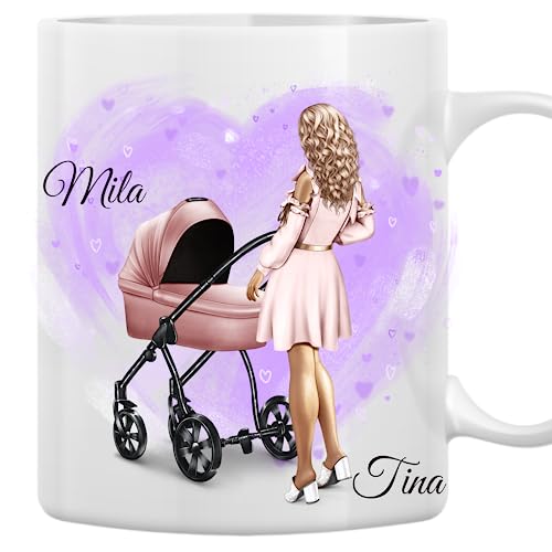 Personalisierte Tasse Mutter und Kind | Mutter mit Kinderwagen Tasse | Mama und Baby, Unendliche Liebe Mutter Kind, Mutter Tochter, Mutter Sohn, Tasse, Becher, Tasse Personalisiert von MyMagicMemory