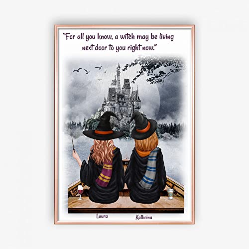 Personalisiertes Harry Potter Beste Freunde Poster | Zwei beste Freunde Poster | Beste Freundinnen | Geschenkidee für die beste Freundin | individuell gestaltbar | Made in Germany (DIN A3) von MyMagicMemory