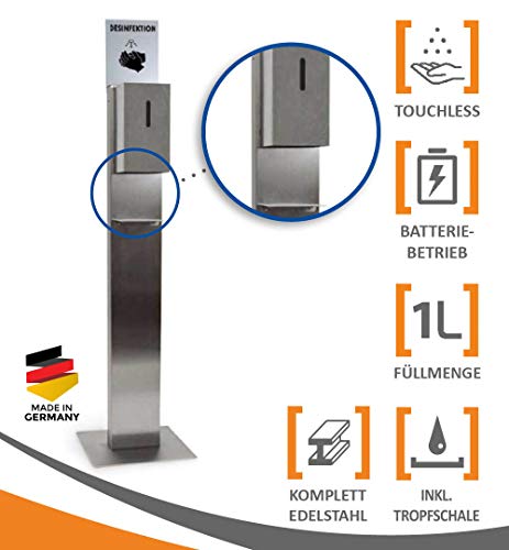 MyMAXXI | Hand Desinfektionsmittelspender Station Sensor Steel Edelstahl Spender Set 3X 1L Desinfektionsmittel stehend automatisch | touchless Disinfection Desinfektionsspender Standfuß MyMAXXI | Hand Desinfektionsmittelspender Station Sensor Steel Edelstahl Spender Set 3X 1L Desinfektionsmittel stehend automatisch | touchless Disinfection Desinfektionsspender Standfuß von MyMaxxi