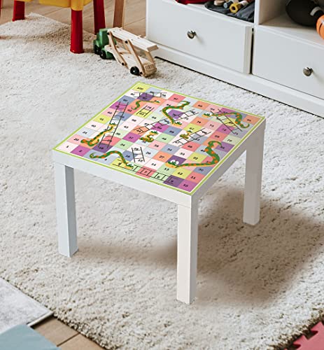 MyMaxxi | selbstklebende Tischfolie blasenfrei verkleben Modernes Leiterspiel 02 Spielfolie kompatibel mit IKEA Lacktisch 50 x 50cm Aufkleber Sticker Kinderzimmer Spieltisch Brettspiele von MyMaxxi