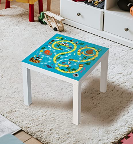 MyMaxxi | selbstklebende Tischfolie blasenfrei verkleben Schatzsuche Piraten Spielfolie kompatibel mit IKEA Lacktisch 55 x 55cm Aufkleber Sticker Kinderzimmer Spieltisch Brettspiele von MyMaxxi