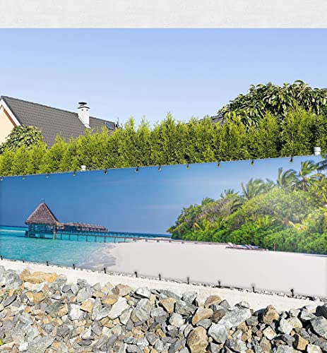 MyMaxxi Balkon Sichtschutz | Strand 01 5 x 1,2m | Abdeckung für Terrasse Balkon | Windschutz Sonnenschutz Blickdicht | Balkonverkleidung wetterfest Sichtschutz Zaun | Verkleidung von MyMaxxi