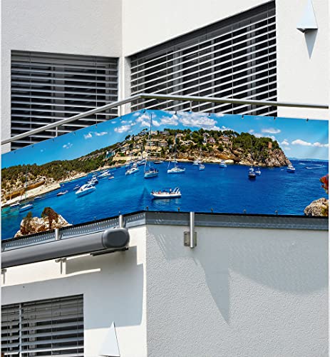 MyMaxxi Balkon Sichtschutz | Strand 02 10 x 0,9m | Abdeckung für Terrasse Balkon | Windschutz Sonnenschutz Blickdicht | Balkonverkleidung wetterfest Sichtschutz Zaun | Verkleidung von MyMaxxi