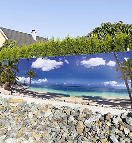 MyMaxxi Balkon Sichtschutz | Strand 03 5 x 1,2m | Abdeckung für Terrasse Balkon | Windschutz Sonnenschutz Blickdicht | Balkonverkleidung wetterfest Sichtschutz Zaun | Verkleidung von MyMaxxi