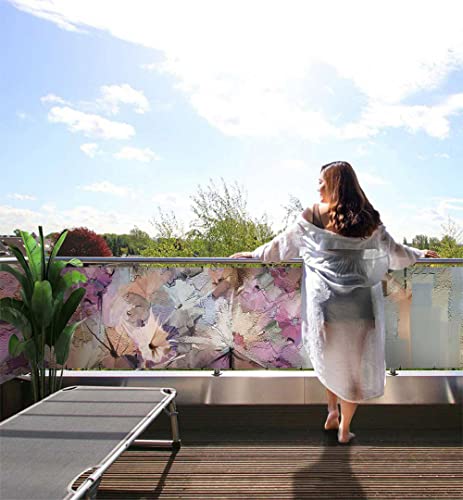 MyMaxxi Balkonbanner Sichtschutz - Rosa abstrakt gemalte Blüten - Abdeckung für Terrasse Balkon - Windschutz Sonnenschutz Blickdicht - Balkonverkleidung wetterfest Sichtschutz Balkon - Verkleidung - von MyMaxxi