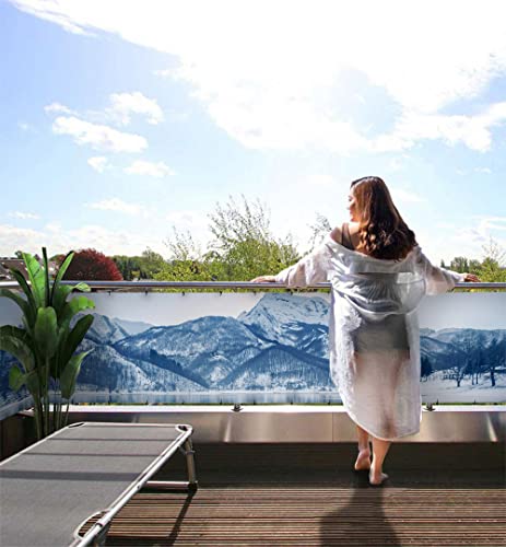 MyMaxxi Balkonbanner Sichtschutz - See in Frostlandschaft - Abdeckung für Terrasse Balkon - Windschutz Sonnenschutz Blickdicht - Balkonverkleidung wetterfest - von MyMaxxi
