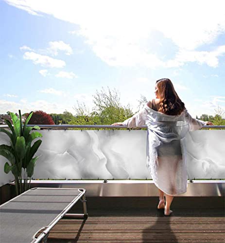 MyMaxxi Balkonbanner Sichtschutz - Weisser Marmor mit Rissen - Abdeckung für Terrasse Balkon - Windschutz Sonnenschutz Blickdicht - Balkonverkleidung wetterfest Sichtschutz Balkon - Verkleidung - von MyMaxxi