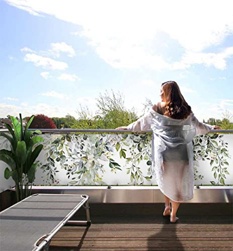 MyMaxxi Balkonbanner Sichtschutz - hängende Pflanzen mit Blätter - Abdeckung für Terrasse Balkon - Windschutz Sonnenschutz Blickdicht - Balkonverkleidung wetterfest Sichtschutz Balkon - Verkleidung - von MyMaxxi