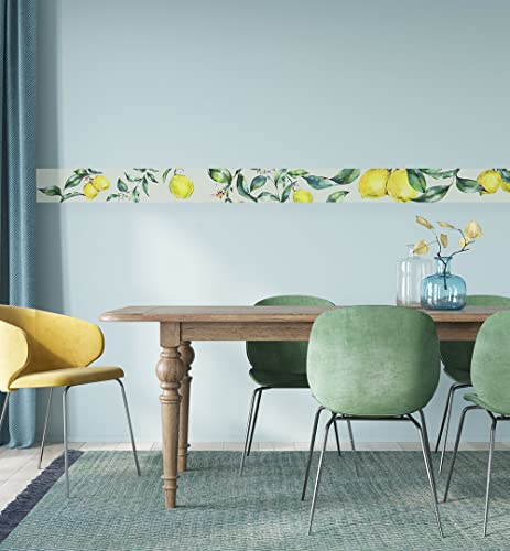MyMaxxi | Bordüre | Zitronen 300 x 20cm | Wandbordüre Wandtattoo | Tapetenbordüre aus Tapetenvlies | Dekoration für Ihr Badezimmer Wohnzimmer Küche von MyMaxxi
