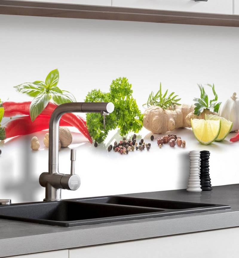 MyMaxxi Küchenrückwand Küchenrückwand selbstklebend Gewürze Gemüse Spritzschutz Folie, (Klebefolie passend geschnitten und gerollt B 60 cm x H 60 cm), Gewürze Gemüse B 60 cm x H 60 cm von MyMaxxi