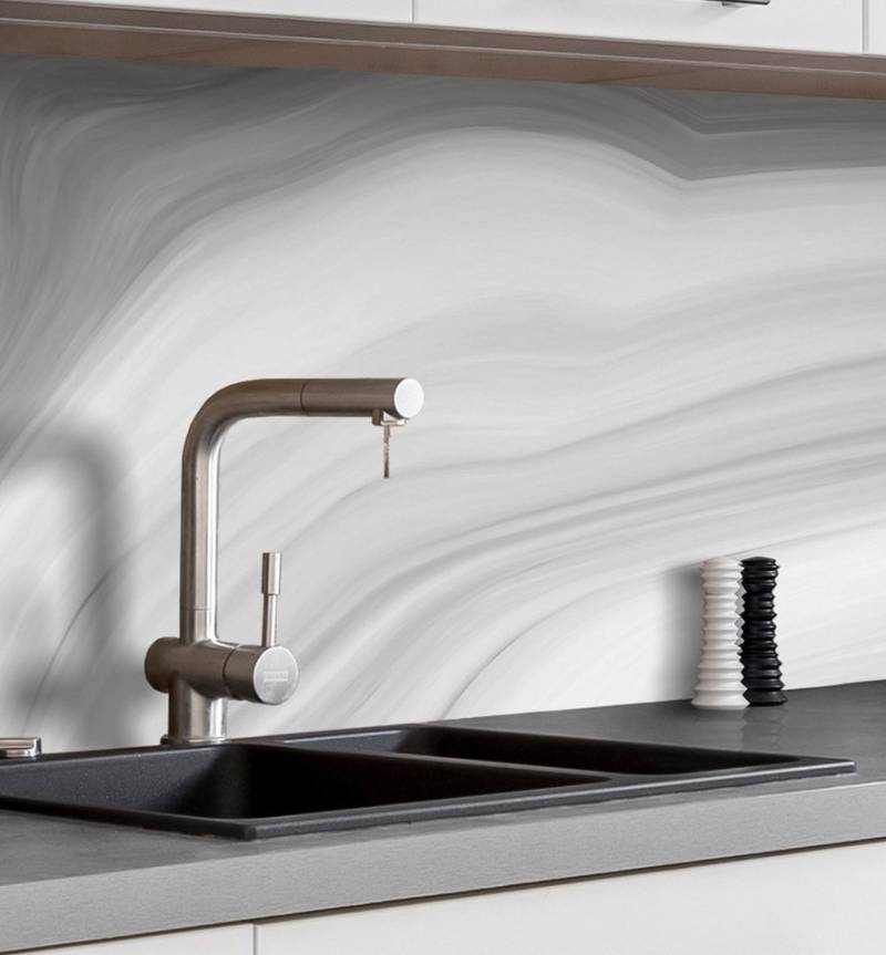 MyMaxxi Dekorationsfolie Küchenrückwand selbstklebend Marmor grau Spritzschutz Folie, (Grauer Marmor, 1St.}, Klebefolie Küchenrückwand aufgerollt Folie 0,2mm), Selbstklebend 60 x 60cm von MyMaxxi
