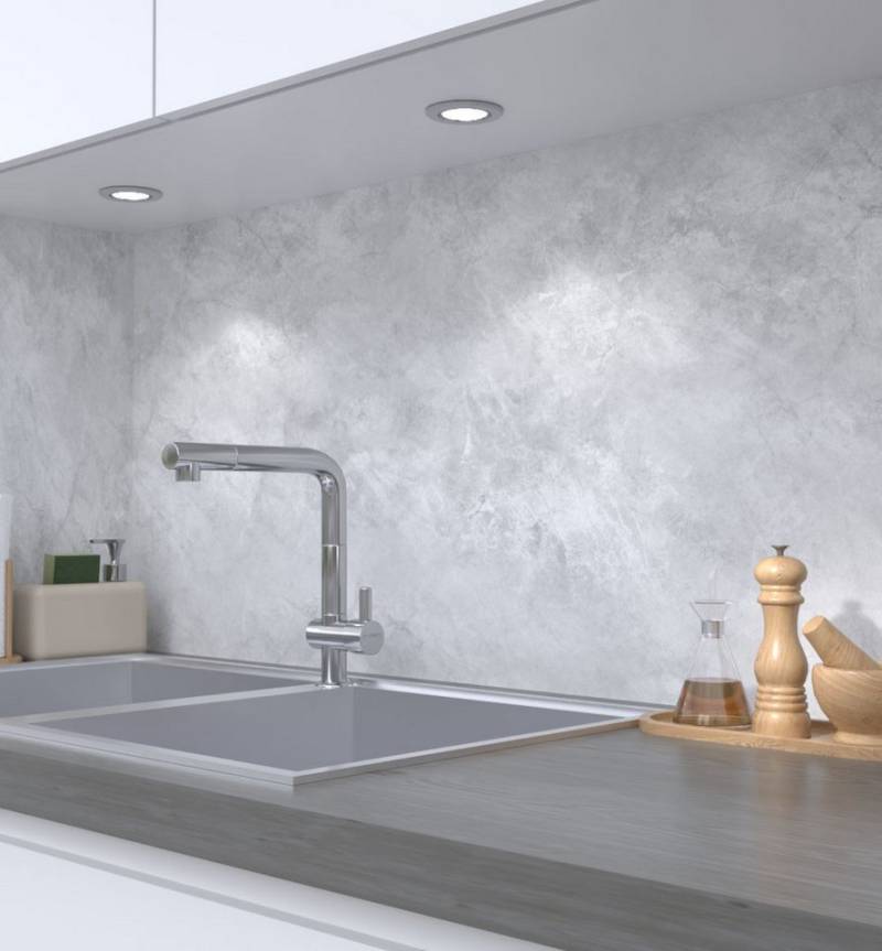 MyMaxxi Dekorationsfolie Küchenrückwand selbstklebend Beton in Marmor Optik Spritzschutz Folie, (Klebefolie passend geschnitten und gerollt), Selbstklebend, rückstandsfrei ablösbar von MyMaxxi