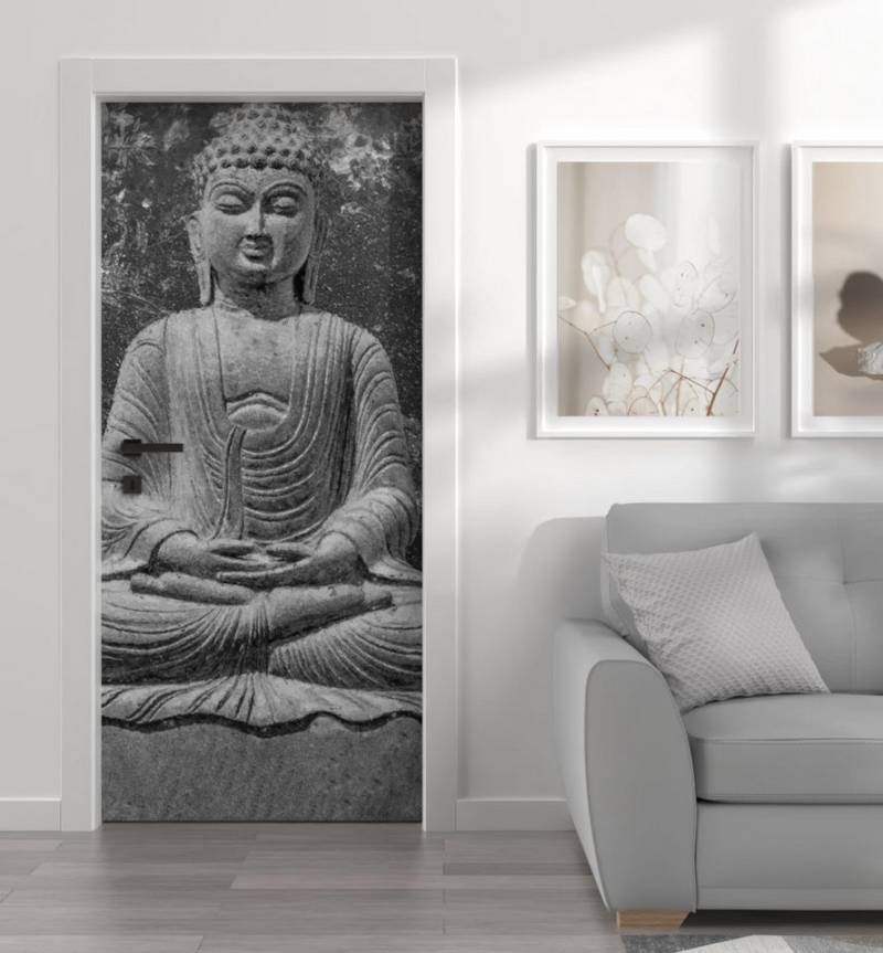 MyMaxxi Dekorationsfolie Türtapete Türposter Türfolie selbstklebend Buddha Statue Türaufkleber, (Klebefolie Tür aufgerollt), Selbstklebend, rückstandsfrei ablösbar von MyMaxxi