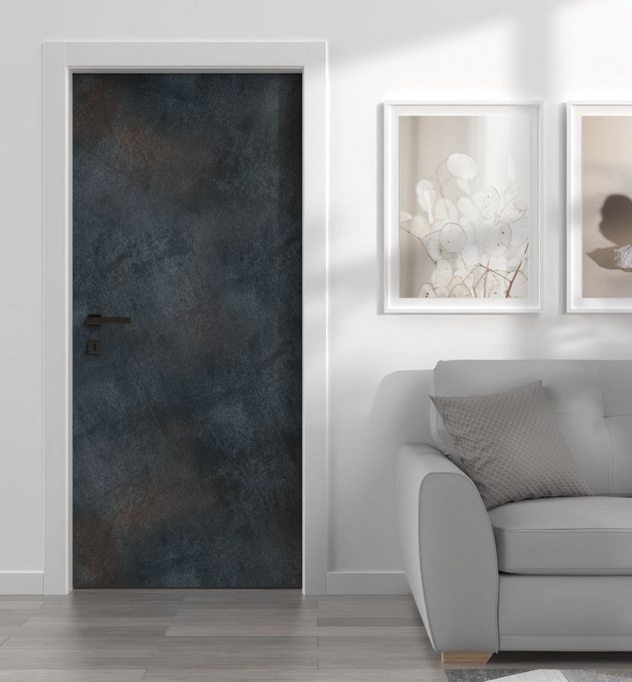 MyMaxxi Dekorationsfolie Türtapete Türposter Türfolie selbstklebend Stahl dunkel Türaufkleber, (Stahl dunkel, 1St.}, Klebefolie Tür aufgerollt), Selbstklebend von MyMaxxi