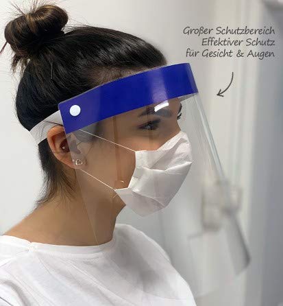 MyMaxxi Gesichtsschutz-Schirm Augenschutz | Spuckschutz Face-Shield | Schutzschild Mundschutz | Schutzmaske | Plexiglas-Spuckschutz-Maske (2 Stück) von MyMaxxi