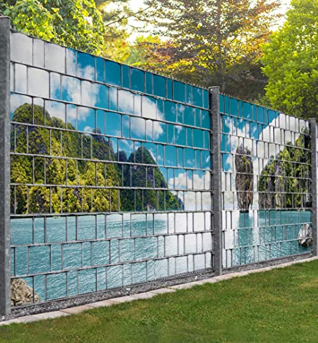 MyMaxxi Infinity Zaunsichtschutz - Ausblick auf Felsen im Meer - Sichtschutzstreifen für Doppelstabmattenzaun - Windschutz Sonnenschutz Blickdicht - Sichtschutz Garten Teil1 + Teil2-500x180cm MyMaxxi Infinity Zaunsichtschutz - Ausblick auf Felsen im Meer - Sichtschutzstreifen für Doppelstabmattenzaun - Windschutz Sonnenschutz Blickdicht - Sichtschutz Garten Teil1 + Teil2-500x180cm von MyMaxxi