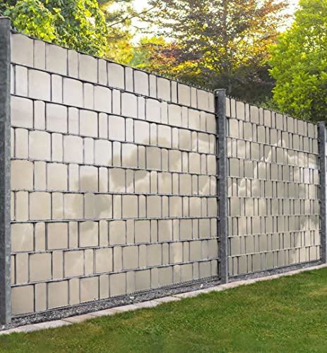 MyMaxxi Infinity Zaunsichtschutz - Beige Wolken - Sichtschutzstreifen für Doppelstabmattenzaun - Windschutz Sonnenschutz Blickdicht - Sichtschutz Garten Teil1-250x180cm von MyMaxxi