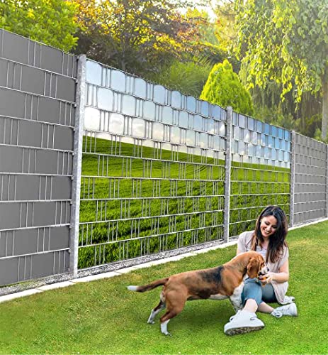 MyMaxxi Infinity Zaunsichtschutz | Field 02 beide Teile Motiv 9 Streifen | Sichtschutzstreifen für Doppelstabmattenzaun | Windschutz Sonnenschutz Blickdicht | Sichtschutz Garten | Sichtschutz von MyMaxxi