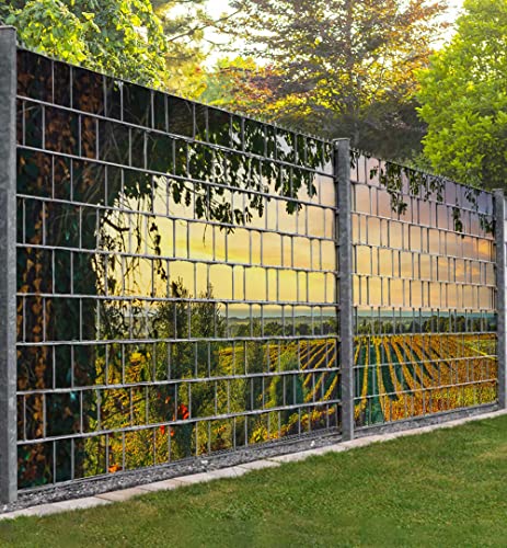 MyMaxxi Infinity Zaunsichtschutz - Italienische Bolgheri Weinberge - Sichtschutzstreifen für Doppelstabmattenzaun - Windschutz Sonnenschutz Blickdicht - Sichtschutz Garten Teil1-250x180cm von MyMaxxi