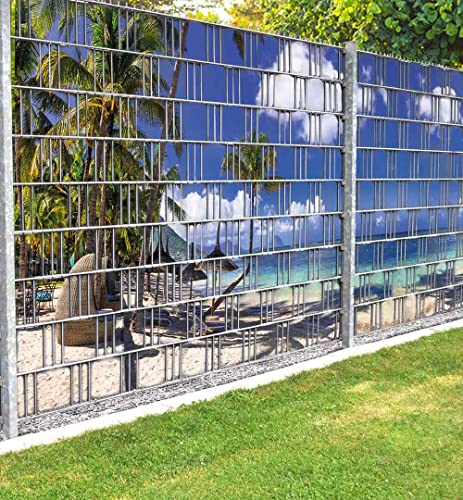 MyMaxxi Infinity Zaunsichtschutz | Strand 03 beide Teile Motiv 9 Streifen | Sichtschutzstreifen für Doppelstabmattenzaun | Windschutz Sonnenschutz Blickdicht | Sichtschutz Garten | Sichtschutz MyMaxxi Infinity Zaunsichtschutz | Strand 03 beide Teile Motiv 9 Streifen | Sichtschutzstreifen für Doppelstabmattenzaun | Windschutz Sonnenschutz Blickdicht | Sichtschutz Garten | Sichtschutz von MyMaxxi