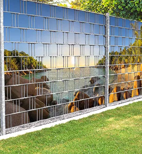 MyMaxxi Infinity Zaunsichtschutz | Strand 04 beide Teile Motiv 9 Streifen | Sichtschutzstreifen für Doppelstabmattenzaun | Windschutz Sonnenschutz Blickdicht | Sichtschutz Garten | Sichtschutz MyMaxxi Infinity Zaunsichtschutz | Strand 04 beide Teile Motiv 9 Streifen | Sichtschutzstreifen für Doppelstabmattenzaun | Windschutz Sonnenschutz Blickdicht | Sichtschutz Garten | Sichtschutz von MyMaxxi