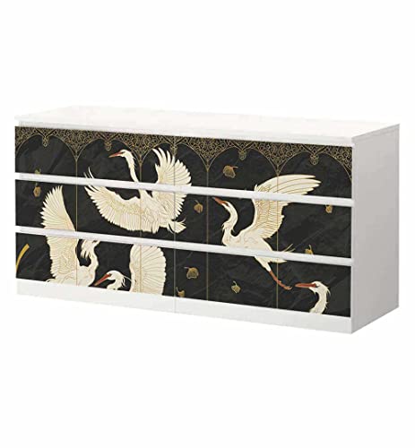 MyMaxxi - Klebefolie Möbel passend für IKEA Malm Kommode - Motiv Kranich Gold - Möbelfolie selbstklebend - Dekofolie Tattoo Aufkleber Folie für Wohnzimmer, malm_Groesse:6 Schubladen breit MyMaxxi - Klebefolie Möbel passend für IKEA Malm Kommode - Motiv Kranich Gold - Möbelfolie selbstklebend - Dekofolie Tattoo Aufkleber Folie für Wohnzimmer, malm_Groesse:6 Schubladen breit von MyMaxxi