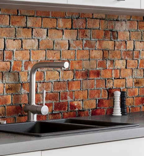 MyMaxxi Küchenrückwand Folie selbstklebend matt Versteift - einfache Montage ohne Bohren - Motiv Backstein rot - 60cm hoch - Spritzschutz Küche Klebefolie - Steine Mauer 80 x 60cm MyMaxxi Küchenrückwand Folie selbstklebend matt Versteift - einfache Montage ohne Bohren - Motiv Backstein rot - 60cm hoch - Spritzschutz Küche Klebefolie - Steine Mauer 80 x 60cm von MyMaxxi