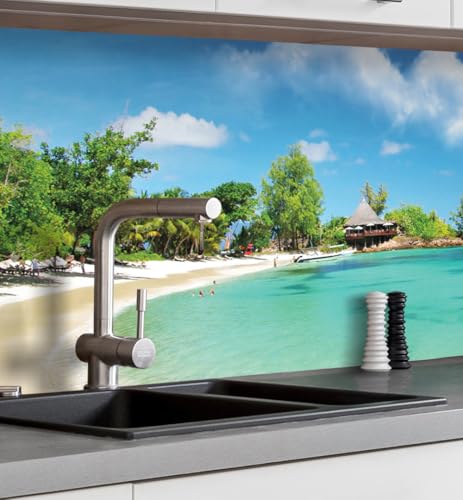 MyMaxxi Küchenrückwand Folie selbstklebend matt Versteift - einfache Montage ohne Bohren - Motiv Landschaft 01-60cm hoch - Spritzschutz Küche Klebefolie - Meer Felsen Palmen 180 x 60cm MyMaxxi Küchenrückwand Folie selbstklebend matt Versteift - einfache Montage ohne Bohren - Motiv Landschaft 01-60cm hoch - Spritzschutz Küche Klebefolie - Meer Felsen Palmen 180 x 60cm von MyMaxxi
