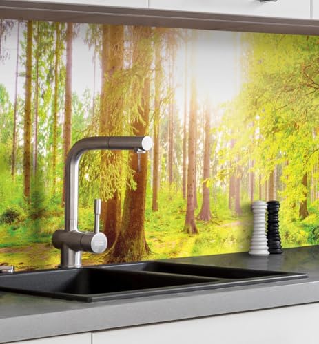 MyMaxxi Küchenrückwand Folie selbstklebend matt Versteift - einfache Montage ohne Bohren - Motiv Wald 60cm hoch - Spritzschutz Küche Klebefolie - Bäume Lichtung Tannen 340 x 60cm MyMaxxi Küchenrückwand Folie selbstklebend matt Versteift - einfache Montage ohne Bohren - Motiv Wald 60cm hoch - Spritzschutz Küche Klebefolie - Bäume Lichtung Tannen 340 x 60cm von MyMaxxi