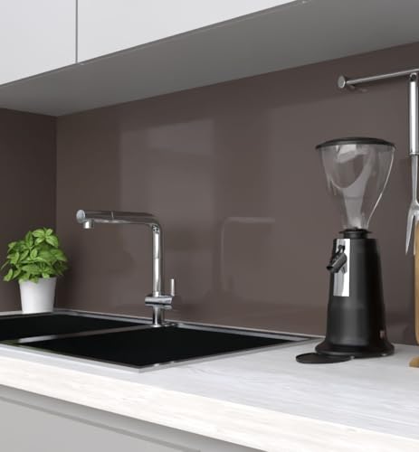 MyMaxxi Küchenrückwand Folie selbstklebend matt - einfache Montage ohne Bohren - Motiv Farbe Chocolate unifarben 60cm hoch - Spritzschutz Küche Klebefolie - braun 220 x 60cm von MyMaxxi
