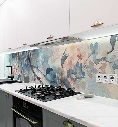 MyMaxxi Küchenrückwand Folie selbstklebend matt - einfache Montage ohne Bohren 0,4mm stark Versteift - Motiv Graffiti blühender Baum blau 60cm hoch - Spritzschutz Küche Klebefolie ? Blume 340 x 60cm MyMaxxi Küchenrückwand Folie selbstklebend matt - einfache Montage ohne Bohren 0,4mm stark Versteift - Motiv Graffiti blühender Baum blau 60cm hoch - Spritzschutz Küche Klebefolie ? Blume 340 x 60cm von MyMaxxi