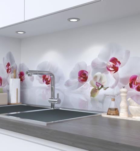 MyMaxxi Küchenrückwand Folie selbstklebend matt - einfache Montage ohne Bohren 0,4mm stark Versteift - Motiv Orchidee Weiß 60cm hoch - Spritzschutz Küche Klebefolie - Blume weiß rot 180 x 60cm MyMaxxi Küchenrückwand Folie selbstklebend matt - einfache Montage ohne Bohren 0,4mm stark Versteift - Motiv Orchidee Weiß 60cm hoch - Spritzschutz Küche Klebefolie - Blume weiß rot 180 x 60cm von MyMaxxi
