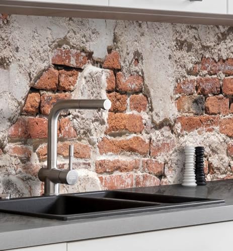 MyMaxxi Küchenrückwand Folie selbstklebend matt - einfache Montage ohne Bohren 0,4mm stark Versteift - Motiv Ziegelwand 02-60cm hoch - Spritzschutz Küche Klebefolie - Wand Mauer Stein 80 x 60cm MyMaxxi Küchenrückwand Folie selbstklebend matt - einfache Montage ohne Bohren 0,4mm stark Versteift - Motiv Ziegelwand 02-60cm hoch - Spritzschutz Küche Klebefolie - Wand Mauer Stein 80 x 60cm von MyMaxxi