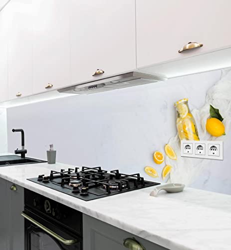 MyMaxxi Küchenrückwand Folie selbstklebend matt - einfache Montage ohne Bohren - Motiv Zitrone 60cm hoch - Spritzschutz Küche Klebefolie - Obst Zitrusfrucht 120 x 60cm von MyMaxxi