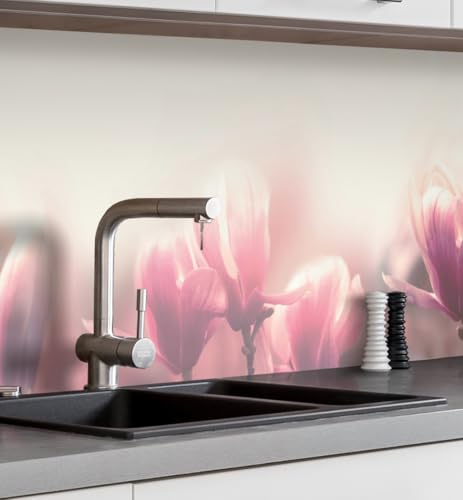 MyMaxxi Küchenrückwand Folie selbstklebend matt - einfache Montage ohne Bohren 0,4mm stark Versteift - Motiv Blume 02-60cm hoch - Spritzschutz Küche Klebefolie - Blüten Natur 220 x 60 cm von MyMaxxi